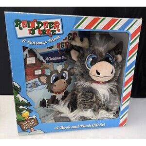 Reindeer In Here A Christmas Friend Book & Plush Gift Set 8" NEW In Box